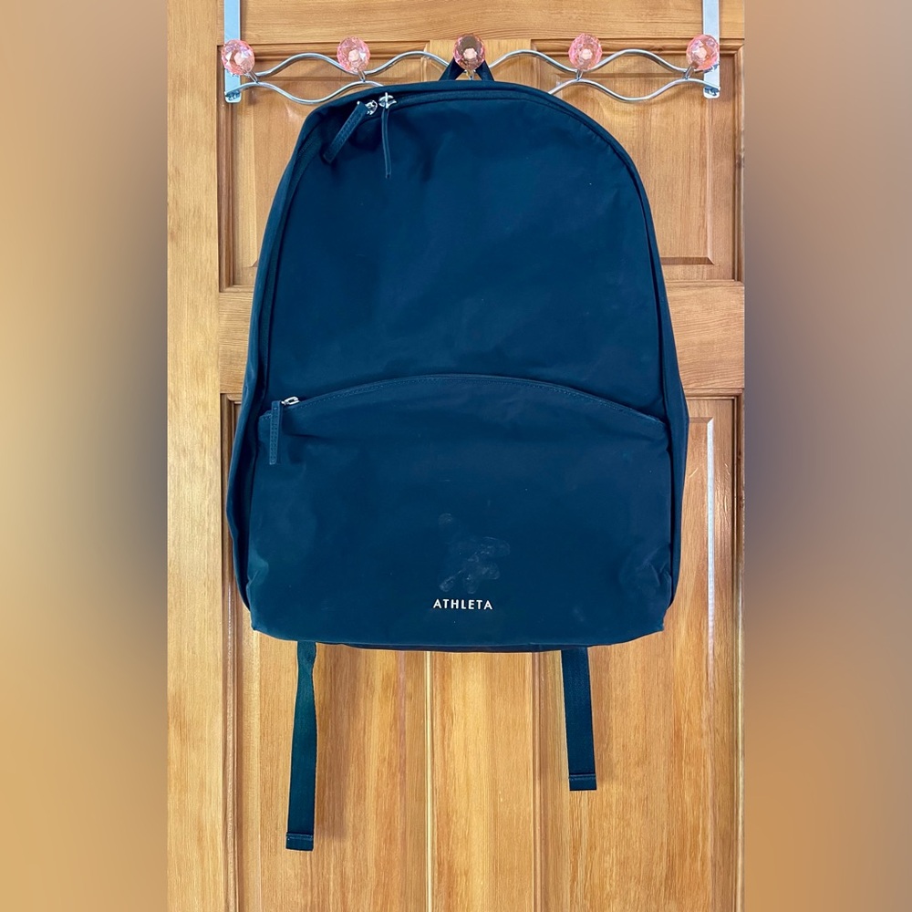 Athleta Black Backpack with Padded Straps and Durable Fabric